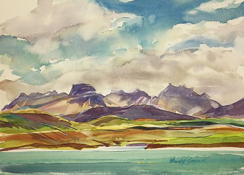 Waterton Reservoir Backdrop - Acrylic Landscapes