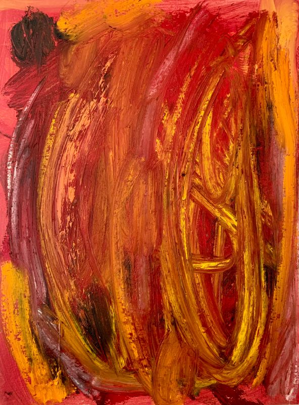 Reds on Red - Oil on Paper