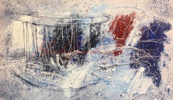 Blue Red White Black Sing - Paintings Singapore