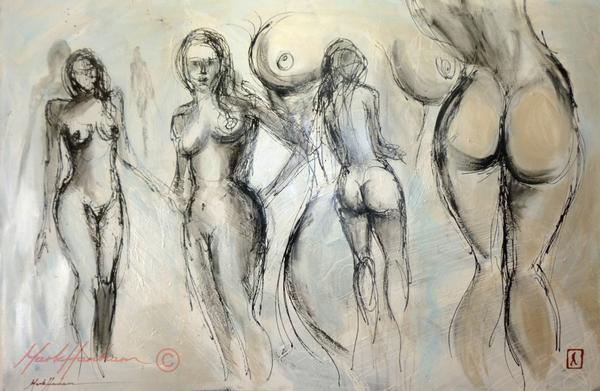 Figures In Pearlessence - Paintings Figurative