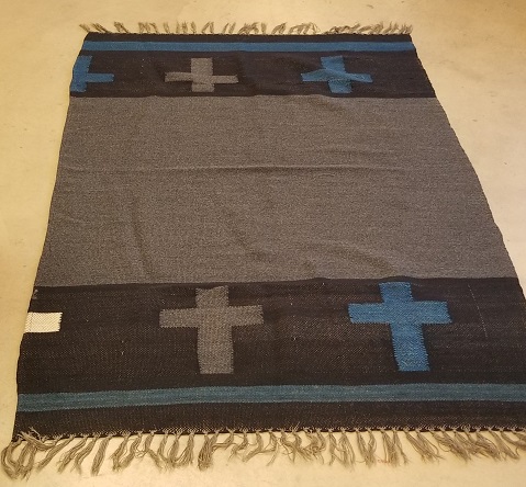 Santa Fe Opera Shawl - Dark Crosses - Nancy Kozikowski Collection