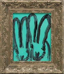 Hunt  Slonem Turquoise Double Bunnies