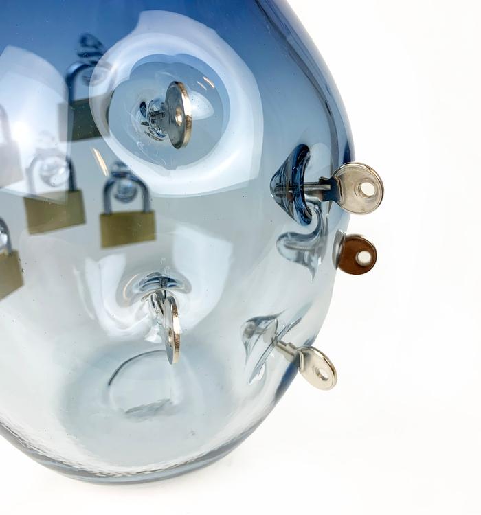 ROBERT BURCH Blue Five Key Vase