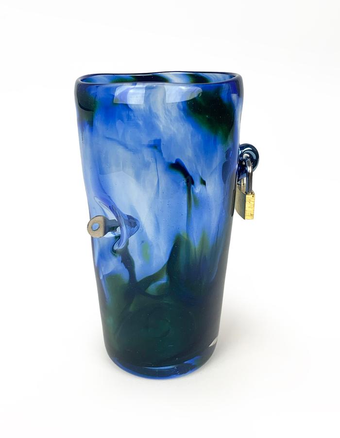 ROBERT BURCH Lock and key glass_ blue-green