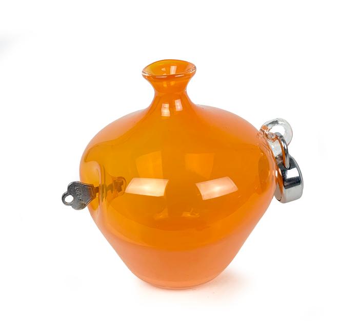 ROBERT BURCH Small Orange Lock _ Key Vase