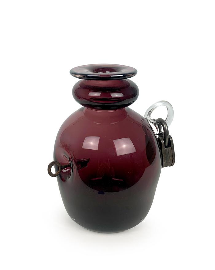 ROBERT BURCH Purple Lock _ Key Vase