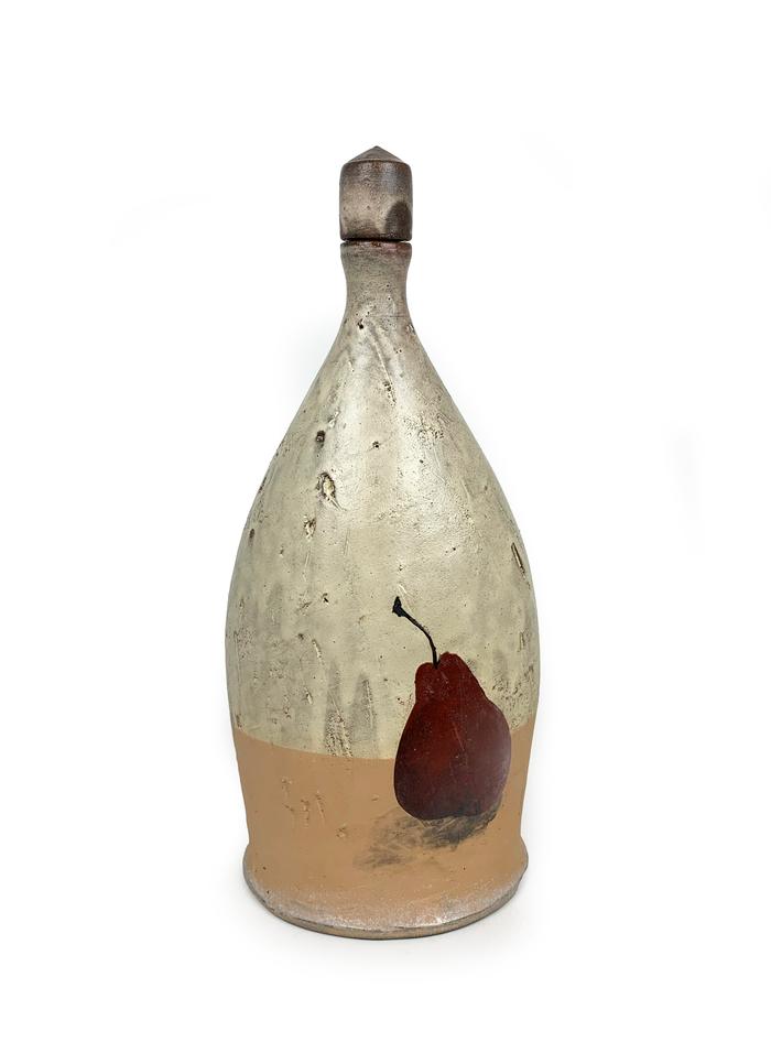 TOM JASZCZAK Liquor Bottle with Pear Still Life