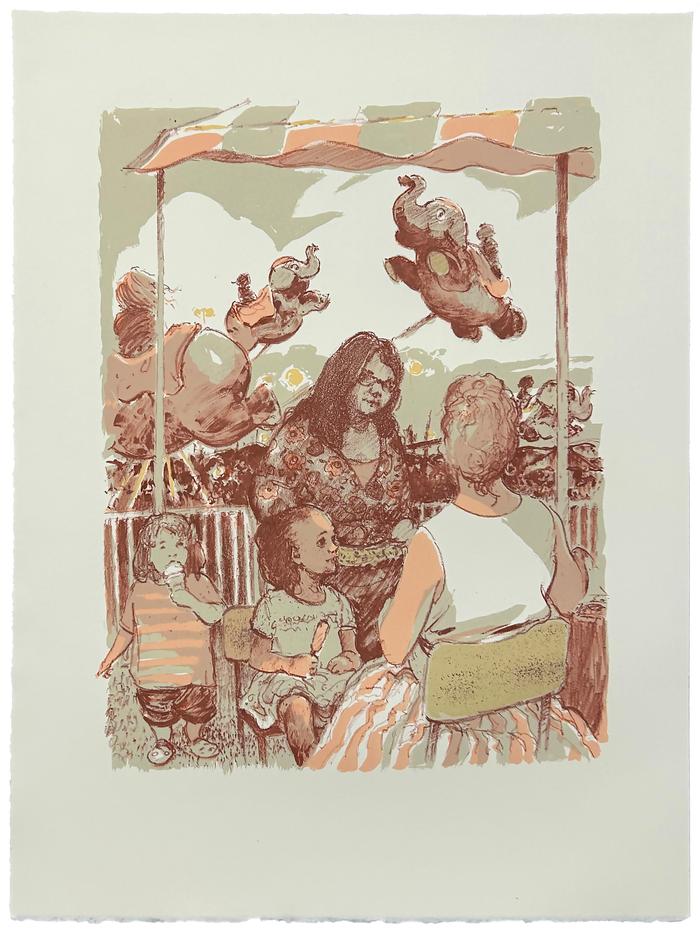 JULYAN DAVIS Elephant Ride (framed print)