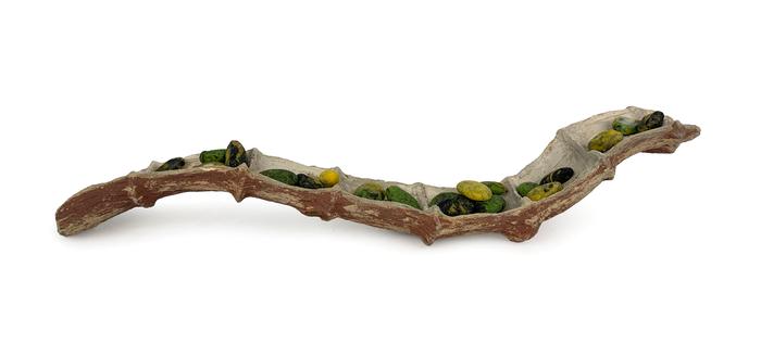 ERIC SERRITELLA Untitled (curving branch with found objects)
