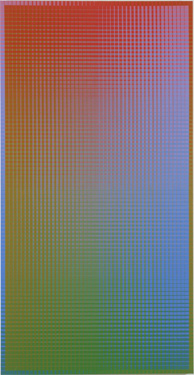 Sanford Wurmfeld II-15_1B (R-G__V) (Vertical) Acrylic on canvas 2001 90 x 46 at David Richard Gallery - Sanford Wurmfeld