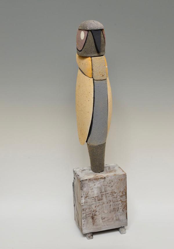 Robert Brady - Robert Brady_ Owl_ wood sculpture at Donna Seager Fine Arts in San Rafael in the San Francisco Bay Area