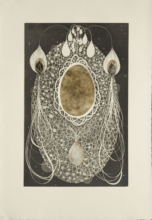 Dana Lynn Louis Lolo an etching at Seager Gray Gallery in Mill Valley CA in the San Francisco Bay Area