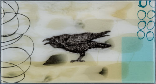 Michael Janis Spirit Animal a kiln formed glass 2D sculpture at Seager Gray Gallery in Mill Valley CA in the San Francisco Bay Area