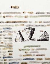 Lisa  Kokin Lisa Kokin Equilibrium (from Dictionary Trilogy) a conceptual text and thread artwork at Seager Gray Gallery in Mill Valley California in the San Francisco bay area.