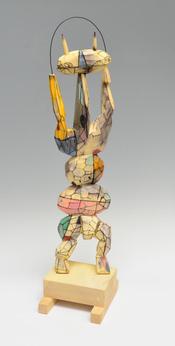 Robert Brady_ Rain Maker_ whimsical wood sculpture at Donna Seager Fine Arts in San Rafael the San Francisco Bay Area