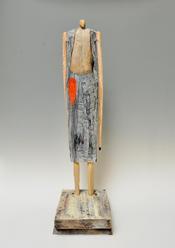 Robert Brady_Scout_figurative wood sculpture_ painted at Donna Seager Fine Arts_ San Rafael in the San Francisco Bay Area