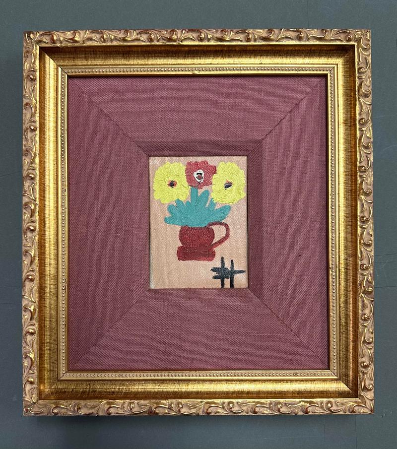 Three Zinnias - Clementine Hunter