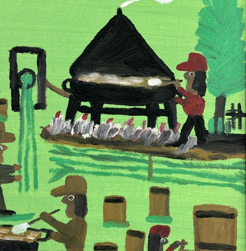 Boiling the cane juice