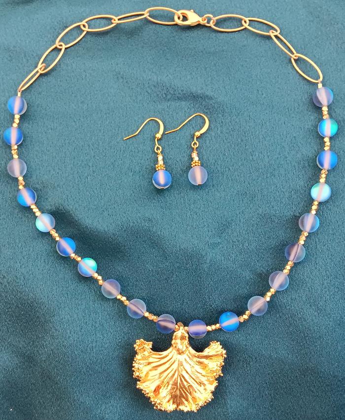 Opalized Blue Glass Jewelry Set - Kathy Hjeresen