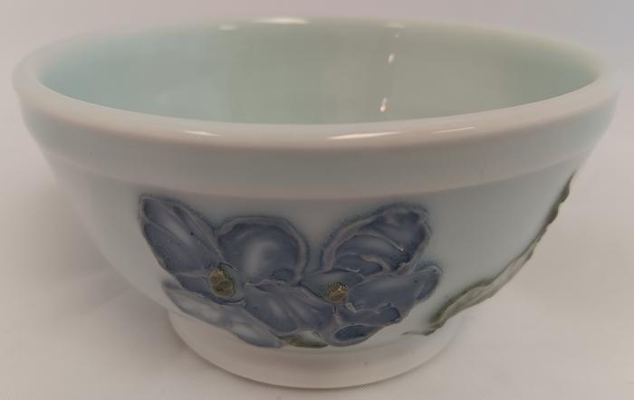 5234-Bowl_ Celedon Blue w_Blue Flowers - Cheryl Hoagland