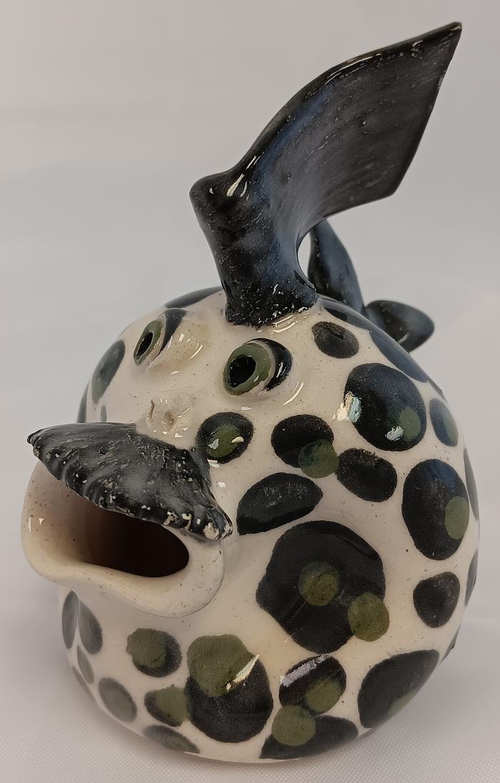 Mustache Black w_Green Polka Dots - Cheryl Hoagland