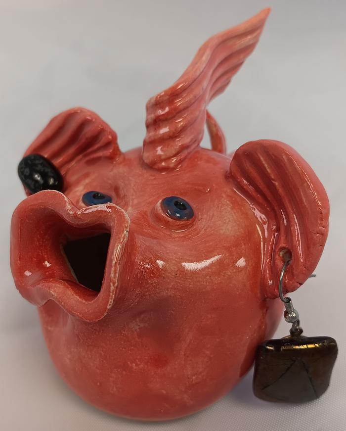 5301-Fish Salmon Color w_Earring_ Ears - Cheryl Hoagland