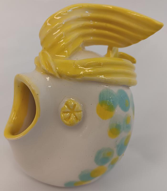 5205-Fish_ Turquoise w_Yellow Dots_ Fins_ Mouth - Cheryl Hoagland