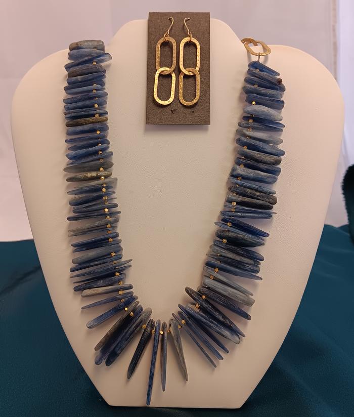 Kyanite Necklace and Earrings - Kathy Hjeresen
