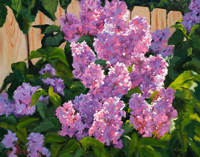 Lilac Bush in Bloom - Karen E Wray