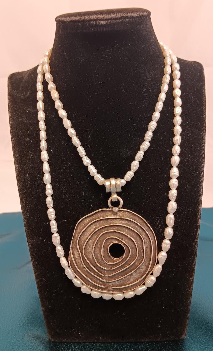 Long Pearl Necklace _ Earrings - Kathy Hjeresen