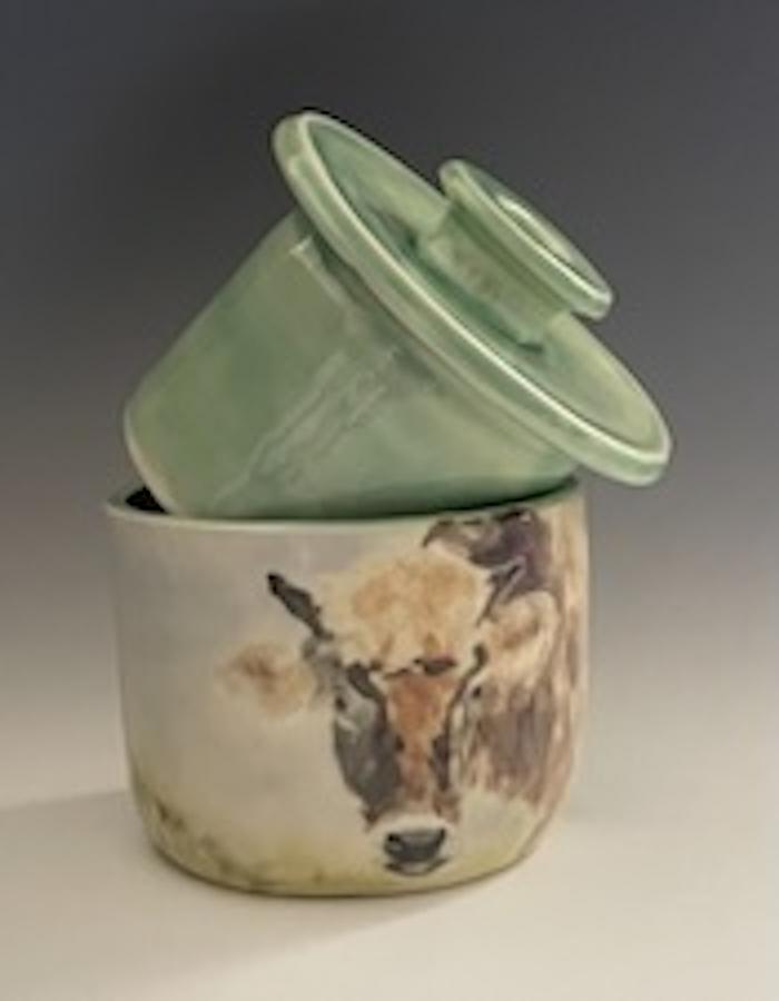French Butter Dish-Green - Lisa McEneaney