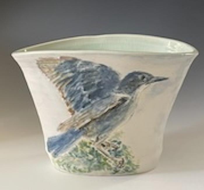 Pinyon Jay Vase - Lisa McEneaney