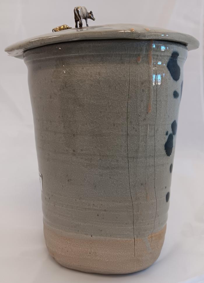 Sterling Silver Cows on Lidded Jar - W. Lowell Baker