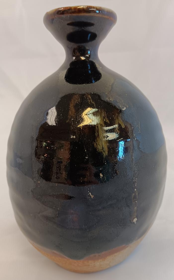 Tenmoku Bottle - Dark Brown - W. Lowell Baker