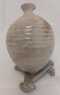 W. Lowell Baker Amphora - Cream w_ Stand (round top)