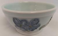 Cheryl Hoagland 5234-Bowl_ Celedon Blue w_Blue Flowers