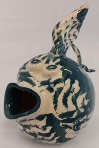 Cheryl Hoagland 5273 Cobalt Blue Swirl Pattern Fish