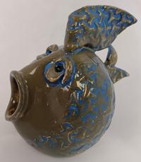 Cheryl Hoagland 5147-Fish_ Olive w_Blue Eyes in Pattern