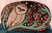 Michael & Sandra Kadisak Owl Platter w_Red Berries