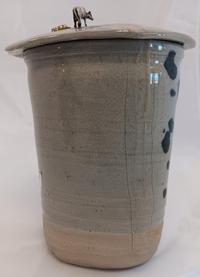 W. Lowell Baker Sterling Silver Cows on Lidded Jar