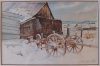 Secundino Sandoval Retired (Wagon by Barn in Winter)
