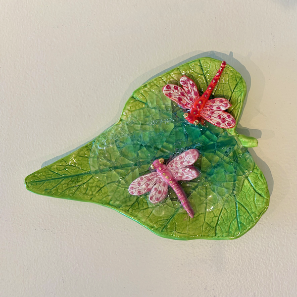 Virginia  Harrison - Large Lily Pad with Two Dragonflies II