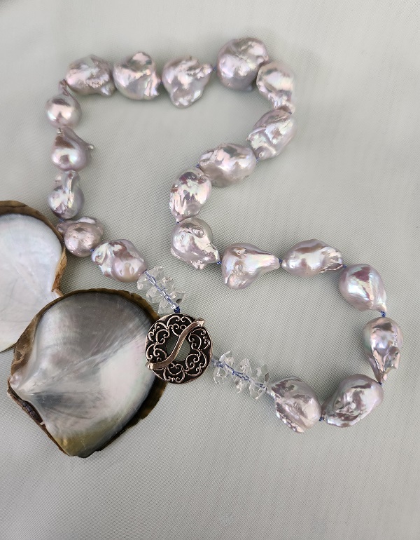 Pearl and Quartz on Silk Necklace - Lynn Walsh