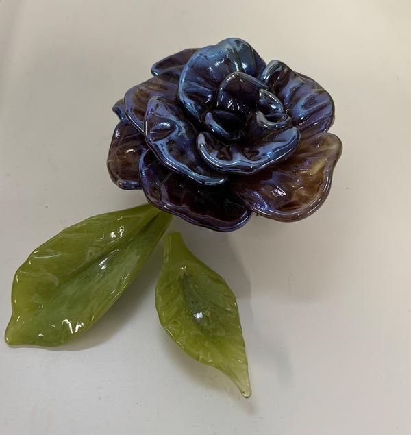 Amber with Blue Rose - Amanda Dziedzic