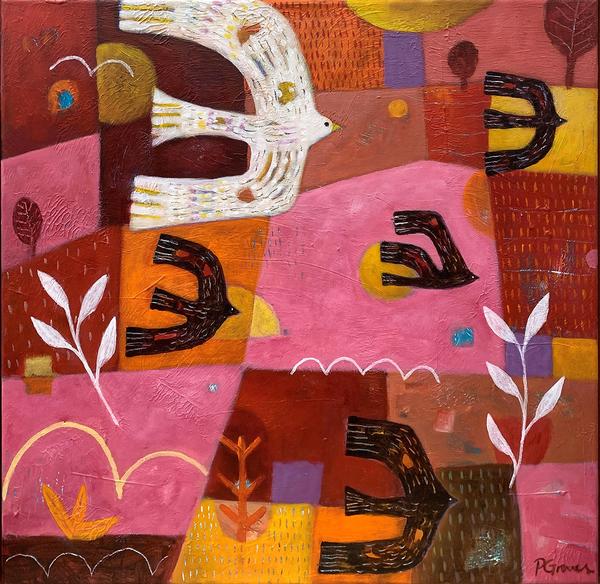 Birds Over Pink Fields - Pete Groves