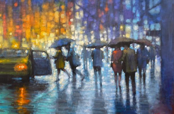 Commission - A cab Waiting NYC - David Hinchliffe