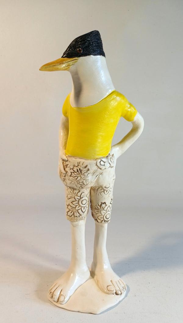 Crested Tern in Yellow T-Shirt - Sally Hook