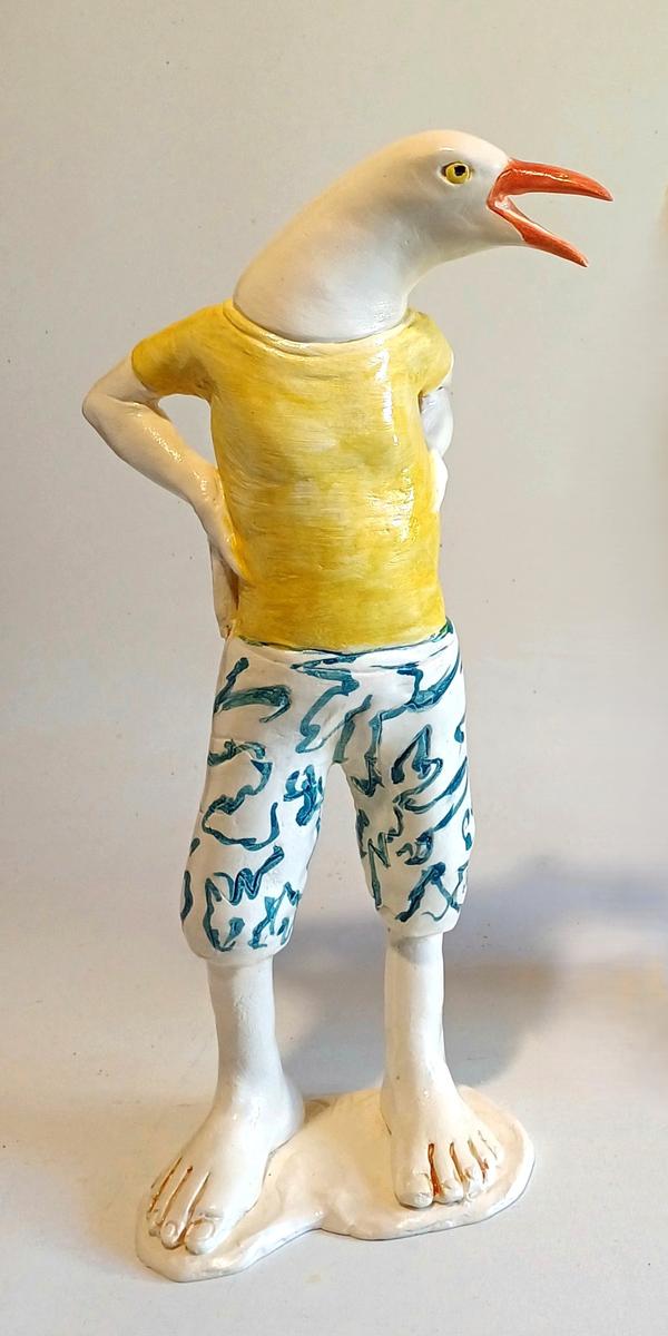 Seagull in Yellow Tshirt - Sally Hook