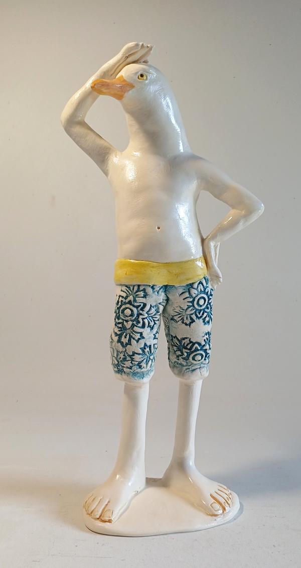 Seagull scanning the Waves - Sally Hook