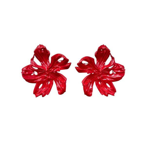 3. Red Flower Earrings - Panayiota Koutsantonis
